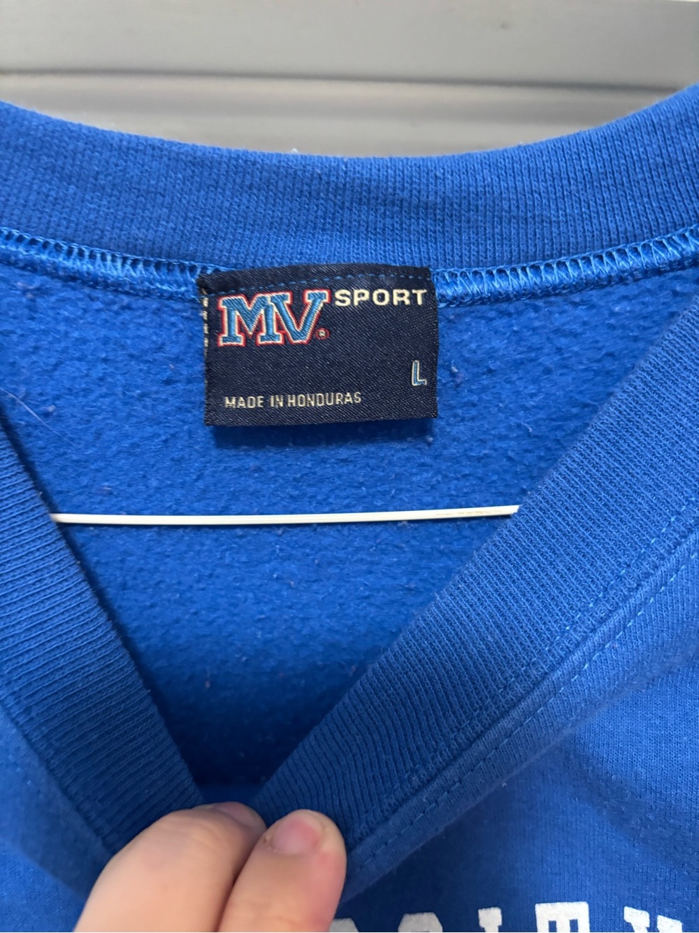 Vintage MV Sport Royal Blue Crewneck with Orange and White Chest Print - Picture 2 of 2